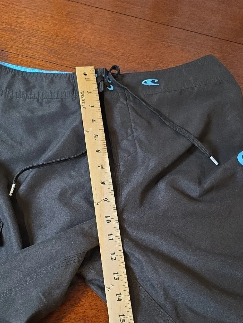 O'Neill Men’s Black Swim Board Shorts with Aqua Logo Size 34